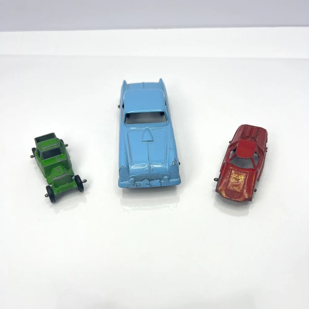 Tootsietoy Diecast Car Lot 3 Vtg Ford‎ Thunderbird Fiat Abarth Hot Rod Roadster